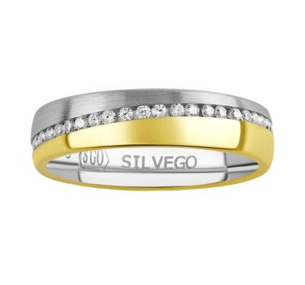 Snubný strieborný prsteň Glowie pozlátený žltým zlatom s Brilliance Zirconia veľkosť obvod 49 mm