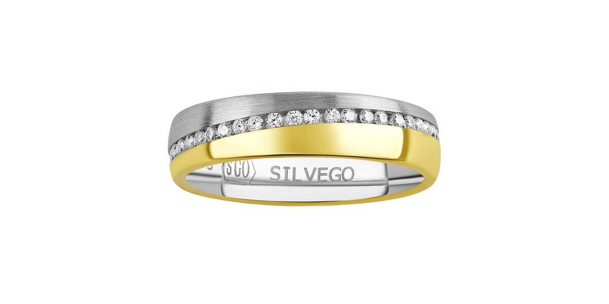 Snubný strieborný prsteň Glowie pozlátený žltým zlatom s Brilliance Zirconia veľkosť obvod 60 mm