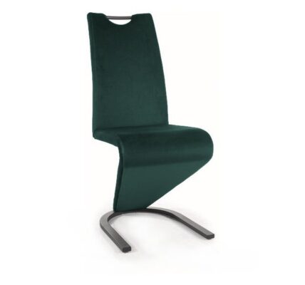 Jedálenská stolička H-090 VELVET Tmavo zelená