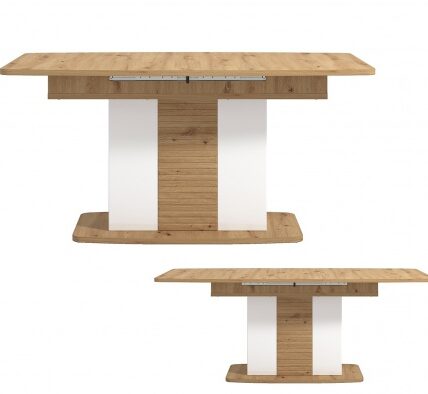 Rozkladací jedálenský stôl jett – dub artisan/biela