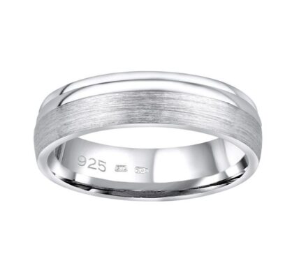 Snubný strieborný prsteň AMORA v prevedení bez kameňa pre mužov aj ženy veľkosť obvod 56 mm