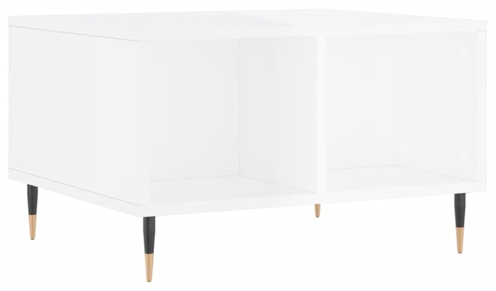 vidaXL Konferenčný stolík lesklý biely 60x50x36,5 cm spracované drevo