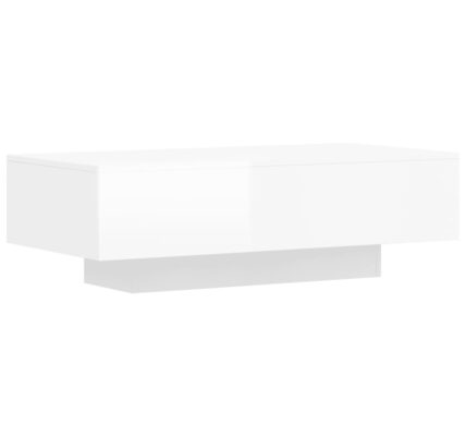 vidaXL Konferenčný stolík lesklý biely 100×49,5×31 cm kompozitné drevo