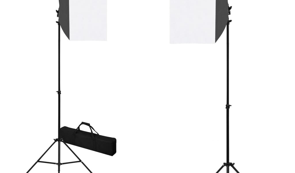 vidaXL Profesionálne štúdiové svetlá 2 ks čierne 40×60 cm oceľové