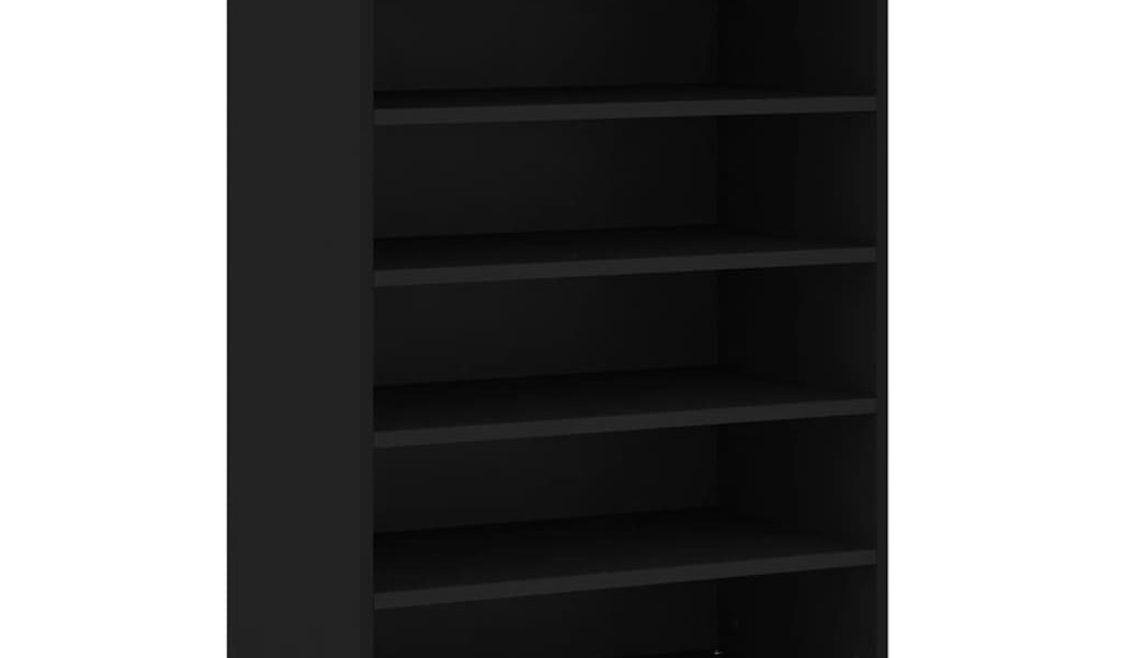 vidaXL Botník čierny 60x35x105 cm kompozitné drevo