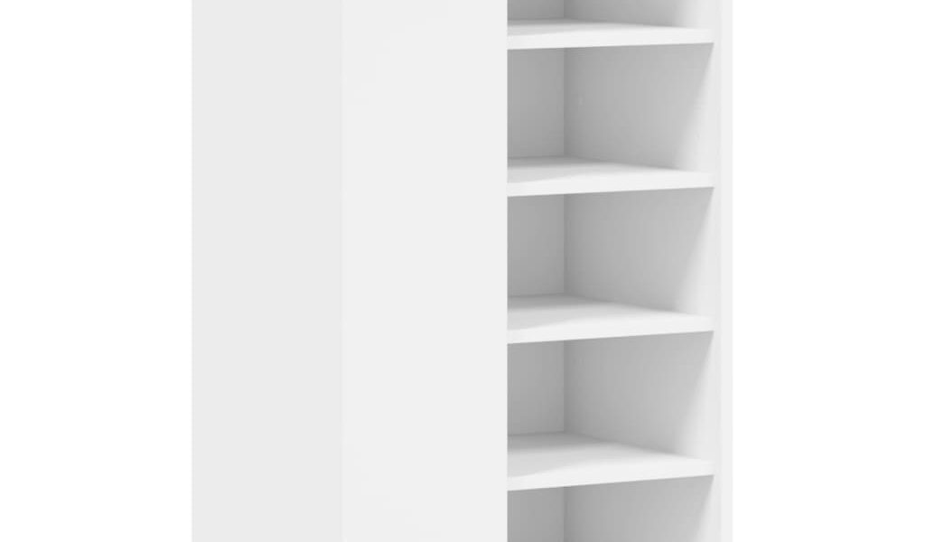 vidaXL Botník biely 52×37,5×100 cm kompozitné drevo