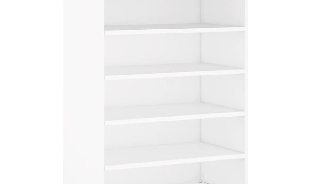 vidaXL Botník biely 60x35x105 cm kompozitné drevo