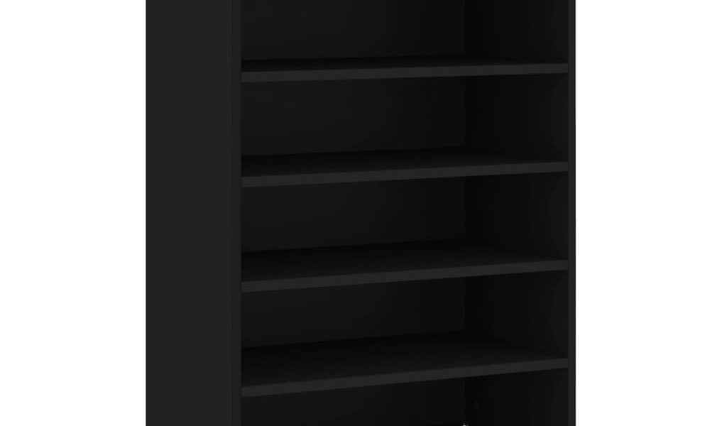 vidaXL Botník čierny 60x35x105 cm kompozitné drevo