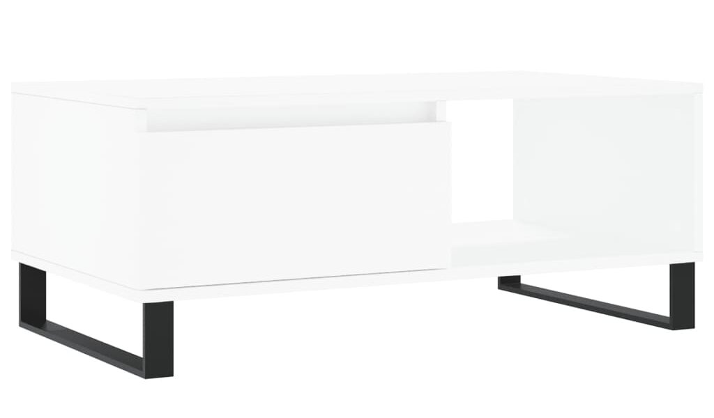 vidaXL Konferenčný stolík biely 90x50x36,5 cm spracované drevo