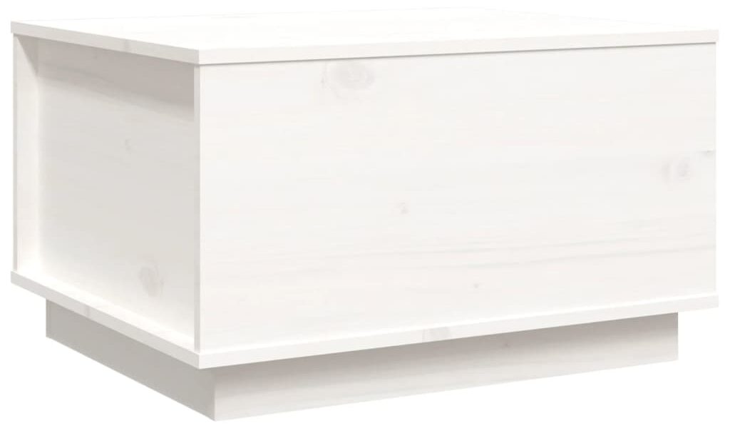 vidaXL Konferenčný stolík biely 60x50x35 cm borovicový masív