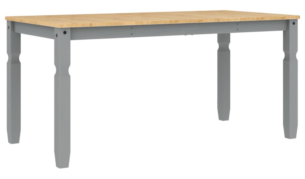 vidaXL Jedálenský stôl Corona sivý 160x80x75 cm borovicový masív