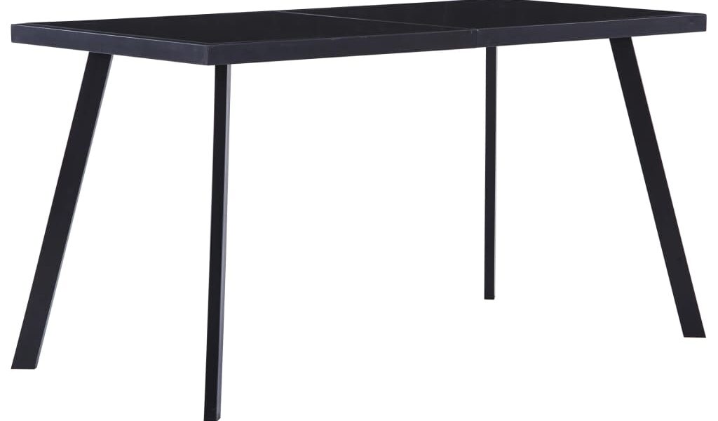 vidaXL Jedálenský stôl, čierny 140x70x75 cm, tvrdené sklo