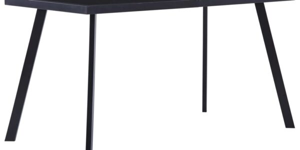 vidaXL Jedálenský stôl, čierny 140x70x75 cm, tvrdené sklo