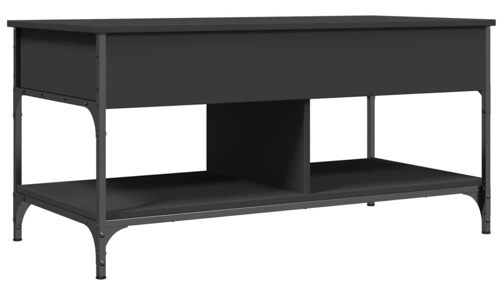 vidaXL Konferenčný stolík čierny 100x50x50 cm kompozitné drevo a kov