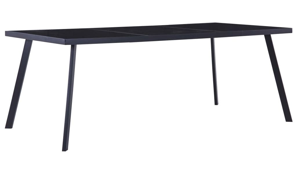 vidaXL Jedálenský stôl, čierny 200x100x75 cm, tvrdené sklo