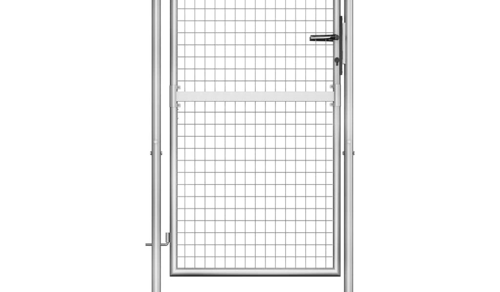 vidaXL Záhradná brána, pozinkovaná oceľ 105×200 cm, strieborná