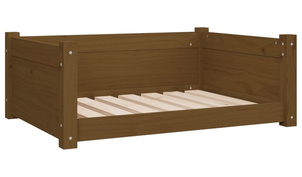 vidaXL Psia posteľ medovo-hnedá 75,5×55,5×28 cm borovicový masív