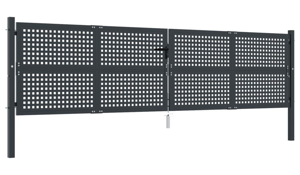 vidaXL Záhradná brána antracitová 400×125 cm oceľ