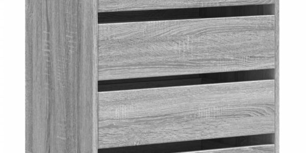 vidaXL Kampinė komoda su stalčiais, pilka, 60x41x76cm, mediena
