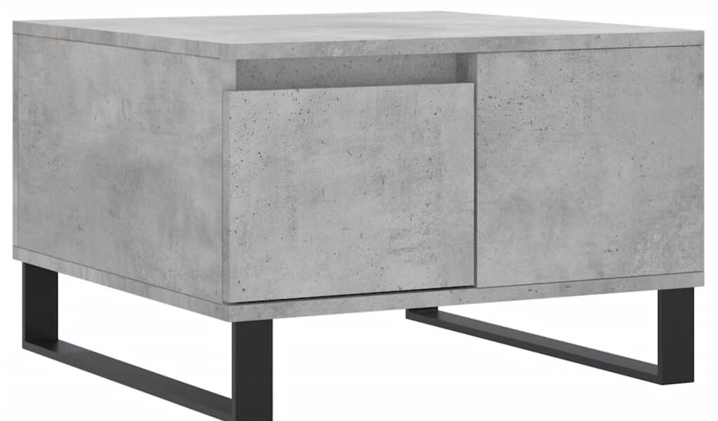 vidaXL Konferenčný stolík betónový sivý 55x55x36,5 cm spracované drevo