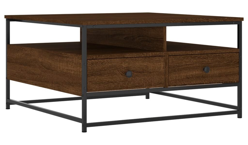 vidaXL Konferenčný stolík hnedý dub 80x80x45 cm kompozitné drevo