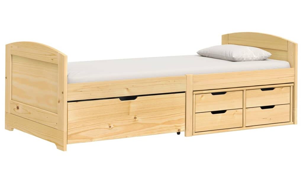 vidaXL Denná posteľ s 5 zásuvkami IRUN 90x200cm masívna borovica