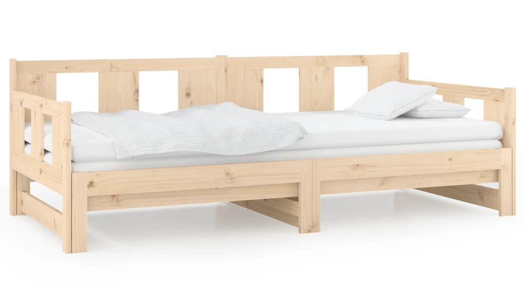 vidaXL Rozkladacia denná posteľ borovicový masív 2x(90×200) cm