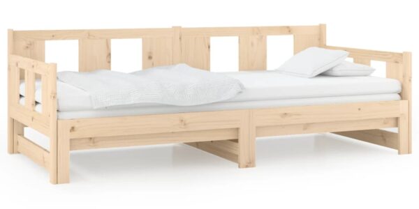 vidaXL Rozkladacia denná posteľ borovicový masív 2x(90×200) cm