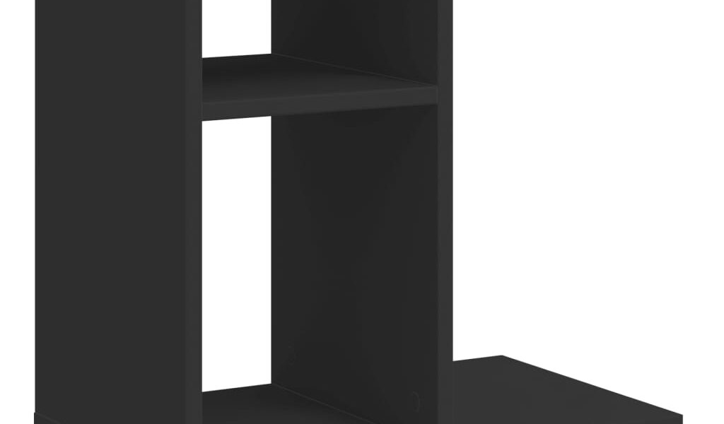 vidaXL Príručný stolík a kolieska čierny 50x30x55 cm kompozitné drevo