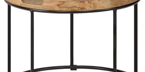 vidaXL Konferenčný stolík 50×40 cm masívne mangovníkové drevo a oceľ