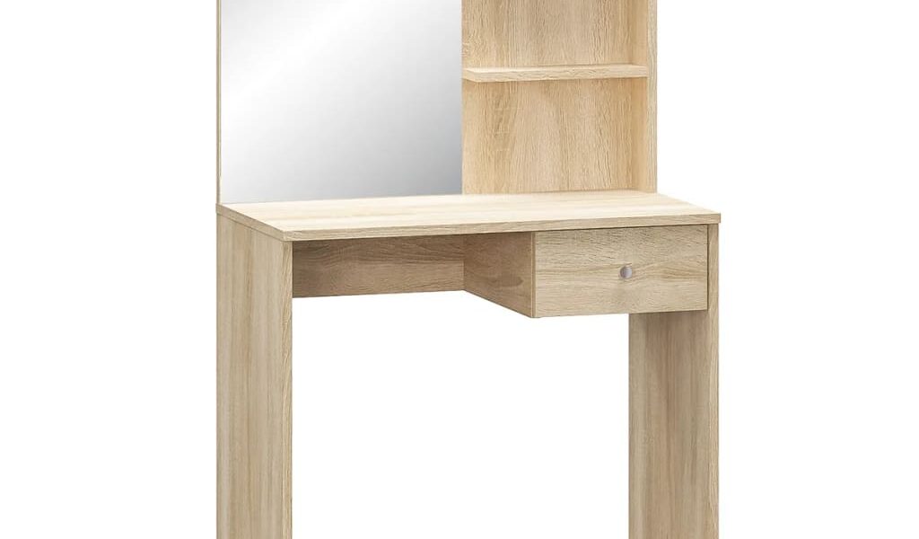 vidaXL Toaletný stolík, kompozitné drevo 75x40x141 cm, dubový