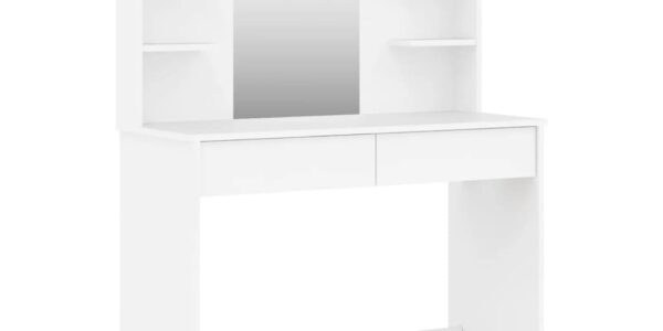 vidaXL Toaletný stolík so zrkadlom biely 96x39x142 cm