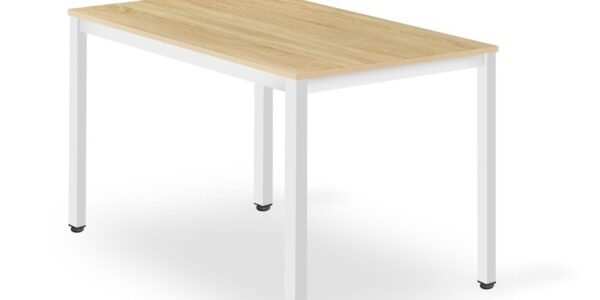 Biely jedálenský stôl s doskou v dekore dub TESSA 120×60 cm