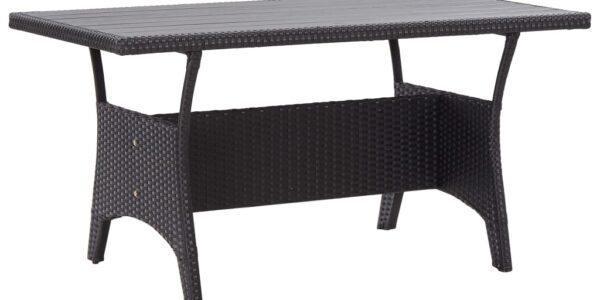 vidaXL Záhradný stôl čierny 120x70x66 cm polyratanový