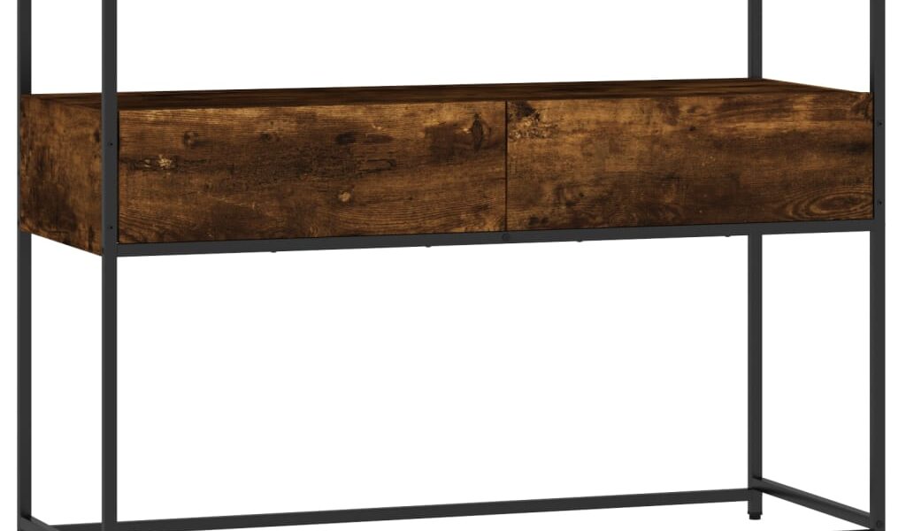 vidaXL Konzolový stolík dymový dub 100x40x75 cm kompozitné drevo