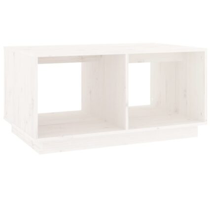 vidaXL Konferenčný stolík biely 80x50x40 cm borovicový masív