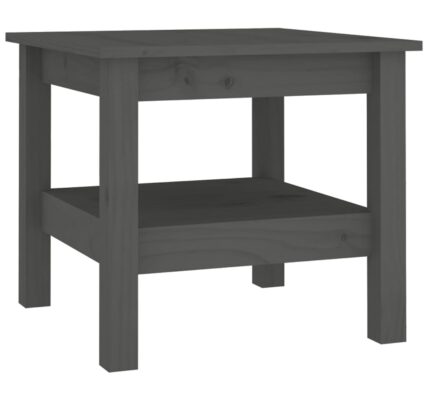 vidaXL Konferenčný stolík sivý 45x45x40 cm masívna borovica