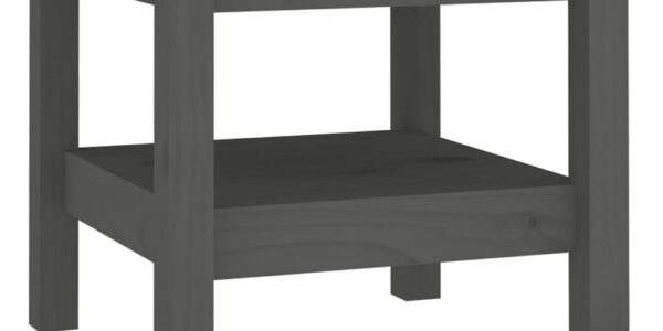 vidaXL Konferenčný stolík sivý 45x45x40 cm masívna borovica