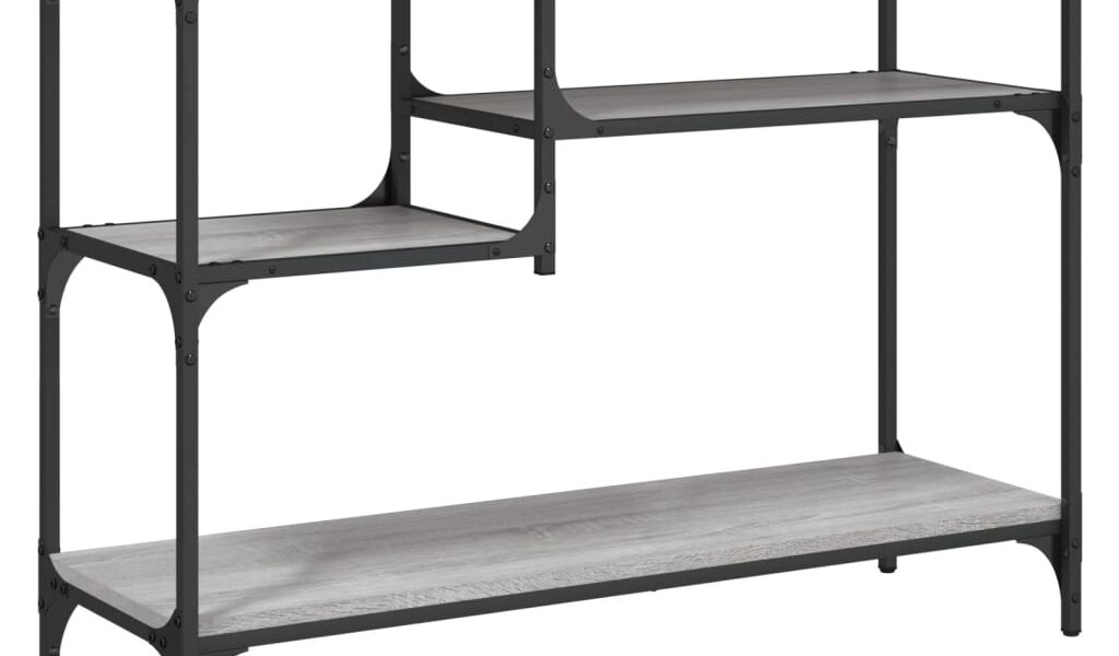 vidaXL Konzolový stolík s policami sivý sonoma 100x35x75 cm