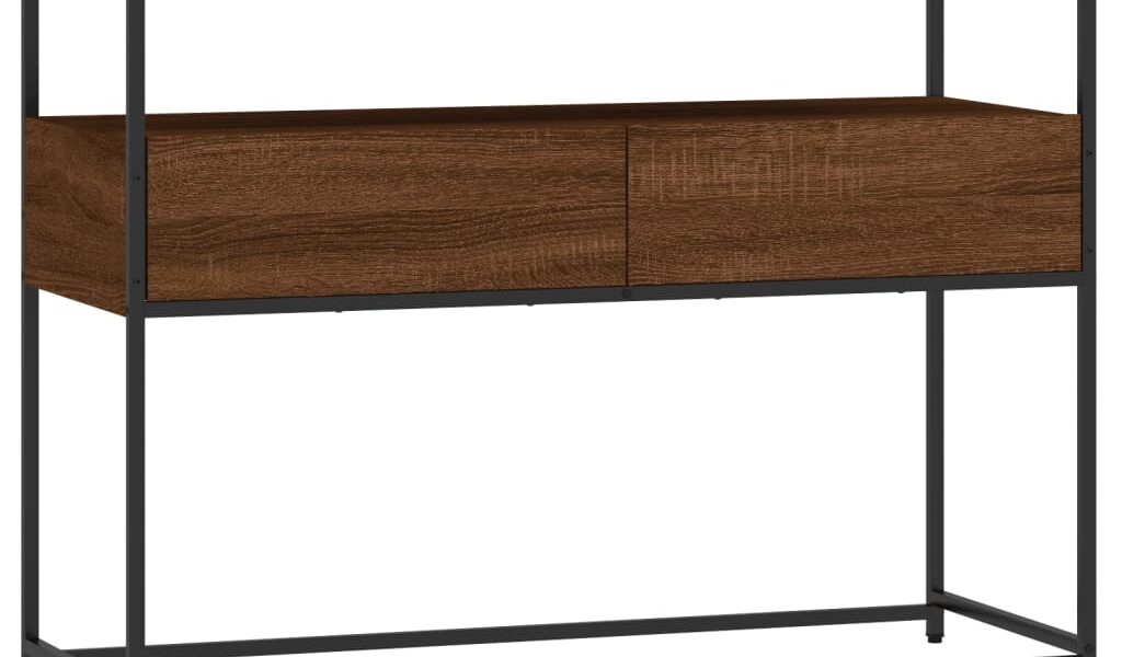 vidaXL Konzolový stolík hnedý dub 100x40x75 cm kompozitné drevo
