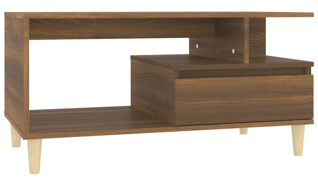 vidaXL Konferenčný stolík hnedý dub 90x49x45 cm spracované drevo