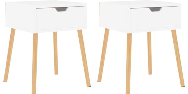 vidaXL Nočné stolíky 2 ks, lesklé biele 40x40x56 cm, kompozitné drevo