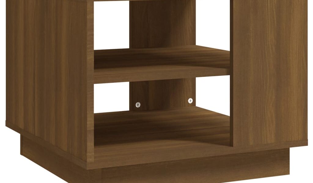 vidaXL Konferenčný stolík hnedý dub 55x55x43 cm drevotrieska
