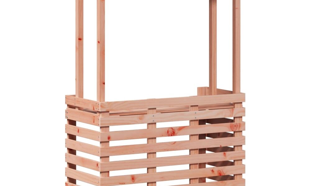 vidaXL Vonkajší barový stôl so strechou 112,5x57x195,5cm masívne drevo