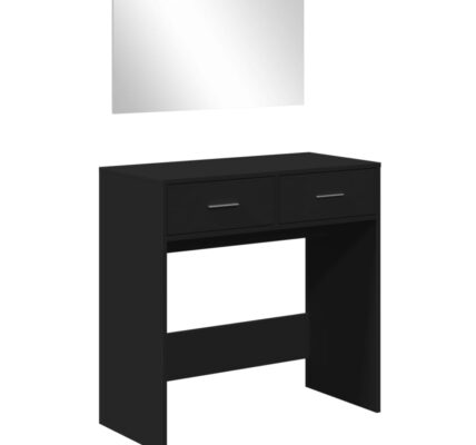 vidaXL Toaletný stolík so zrkadlom čierny 80x39x80 cm