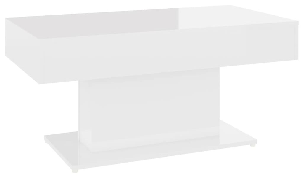 vidaXL Konferenčný stolík lesklý biely 96x50x45 cm kompozitné drevo