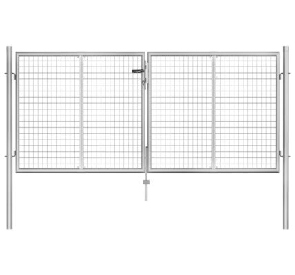 vidaXL Záhradná brána strieborná 306×150 cm galvanizovaná oceľ