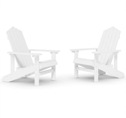 vidaXL Záhradné stoličky Adirondack 2 ks HDPE biele