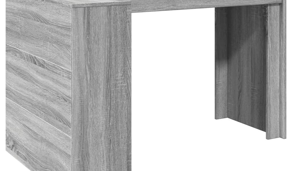 vidaXL Kancelársky stôl sivý sonoma 123,5×73,5×75 cm kompozitné drevo